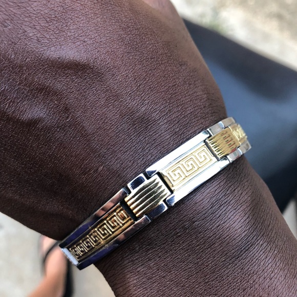 NW Yellow Gold over Stainless Steel bracelet, 8” L - Picture 5 of 7